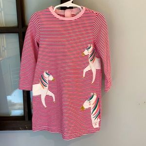 Joules Unicorn Appliqué Dress 4y